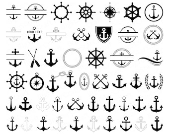 Anchor SVG Bundle, Split Anchor Rope SVG, Anchor Frame SVG, Anchor ClipArt, Monogram Anchor Svg, Anchor Cut File, Boat Anchor Svg, Nautical