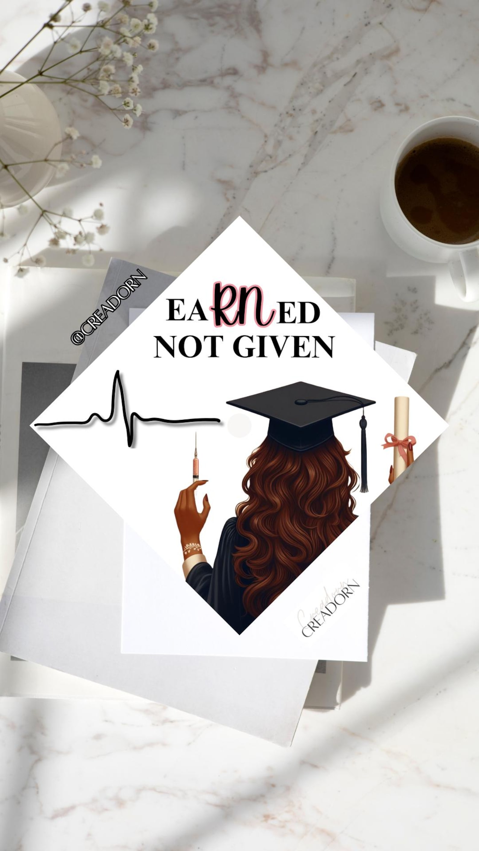 Nurse RN Nursing Medicine Grad Graduation Cap Topper Personalized Quote ...