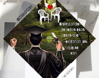 Fotos Memorial Graduation Cap Topper Spanish Hat Decor (Print)