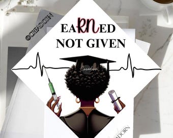 RN Healthcare Nurse Graduation Cap Topper (Print)