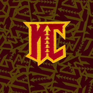 KC Chiefs Iron-On Patch | Kansas City Football Fan Patch | NFL Inspired Embroidered Badge | Chiefs Jacket Patch | Game Day DIY Applique