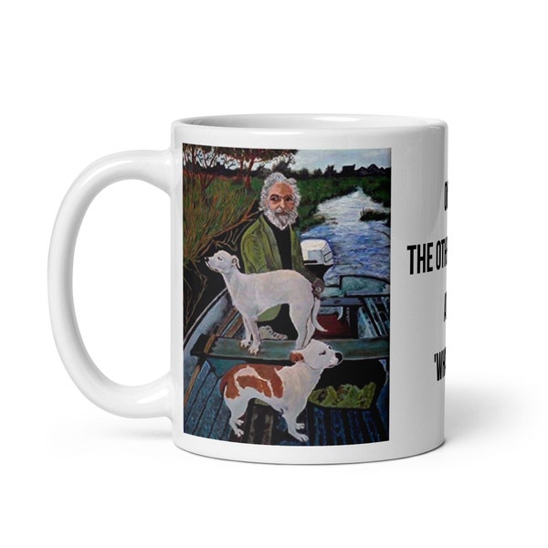 Goodfellas Painting Mug; Good Fellas Mug, Funny Gift, Man and Dog Portrait,