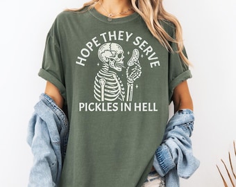 T-shirt aux cornichons : t-shirt rigolo aux couleurs du confort, cadeau pour les amateurs de cornichons