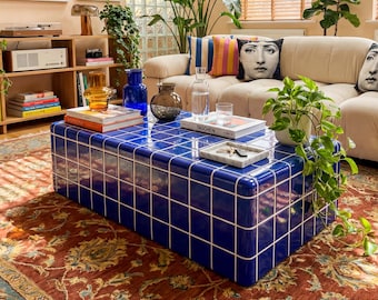 Caixa de mesa de centro com azulejos, suave