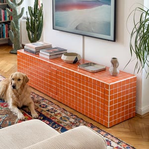 Tiled TV Stand with Drawers, W-Box