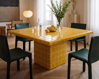 Tiled Square Dining Table, Mellow