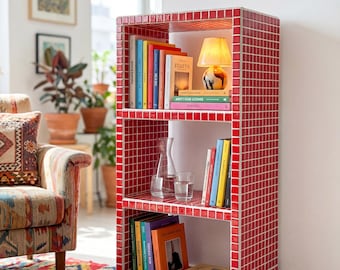 Estante de livros revestida de azulejos, Buky