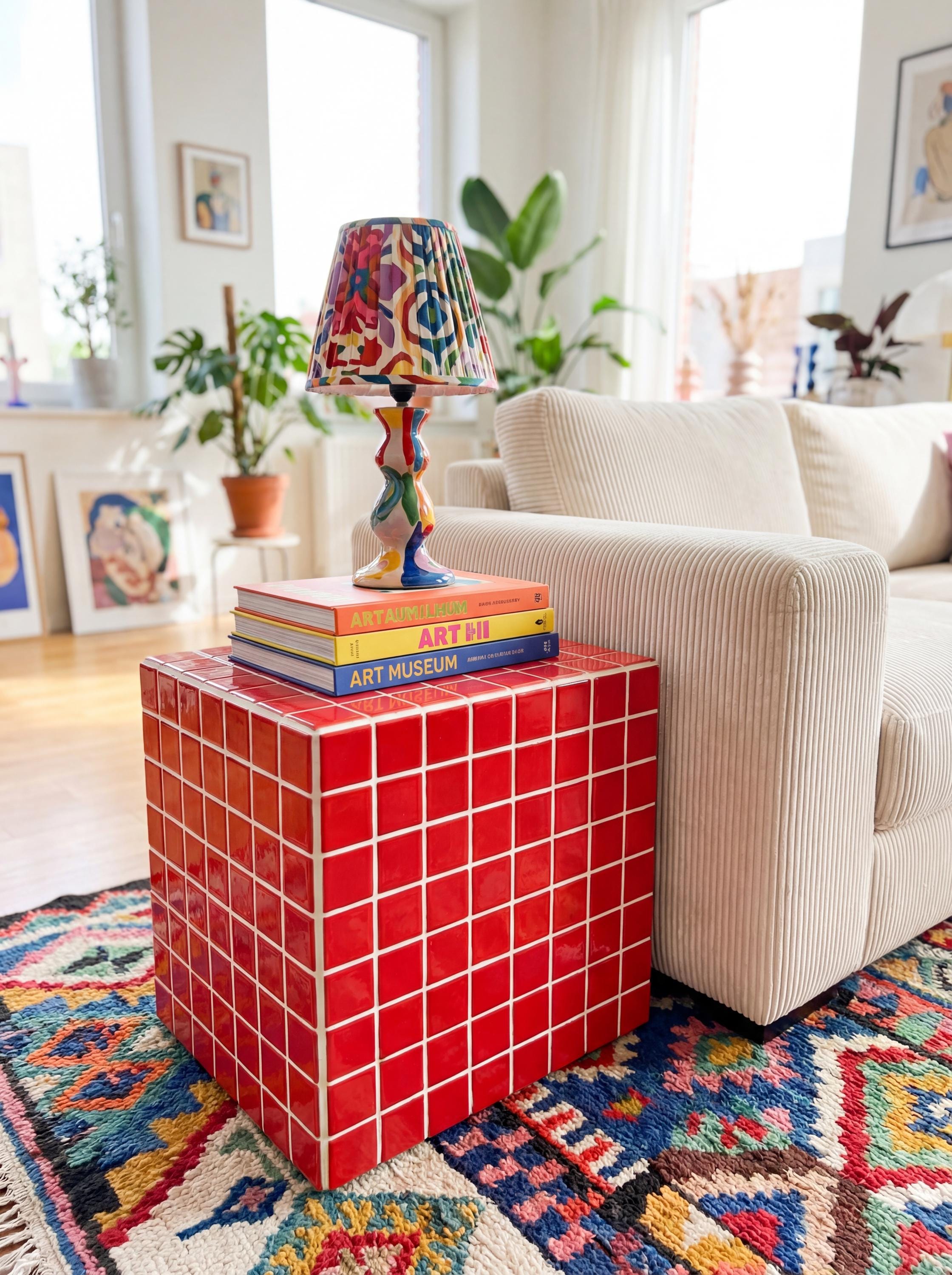 Tiled Side Table, Box L - Etsy