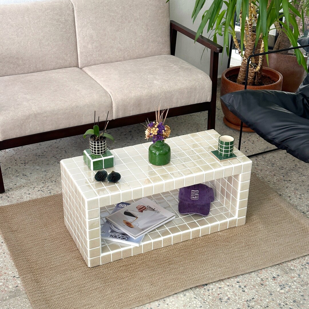 Tiled Coffee Table/shoe Rack, Shoey - Etsy
