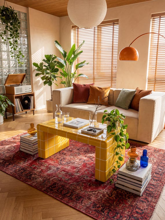 Gefliester Couchtisch U, Mellow