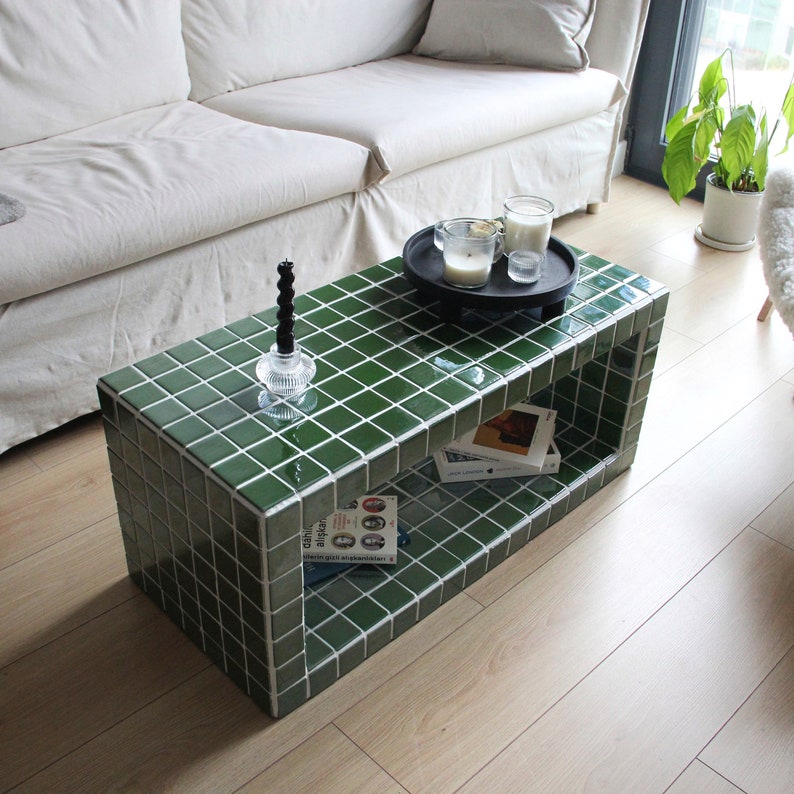 Tiled Coffee Table/shoe Rack Shoey Etsy