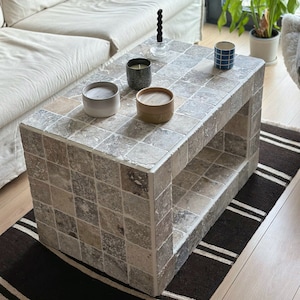 Travertine Coffee Table, Mid-Hollow