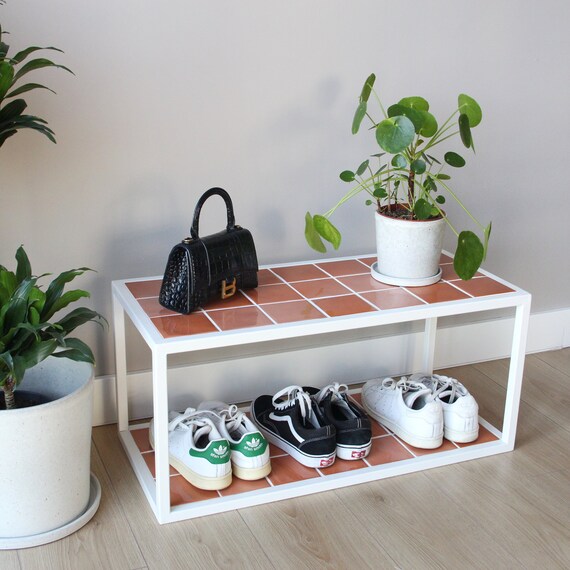 Tiled Metal Coffee Table shoe Rack M shoey Etsy Australia