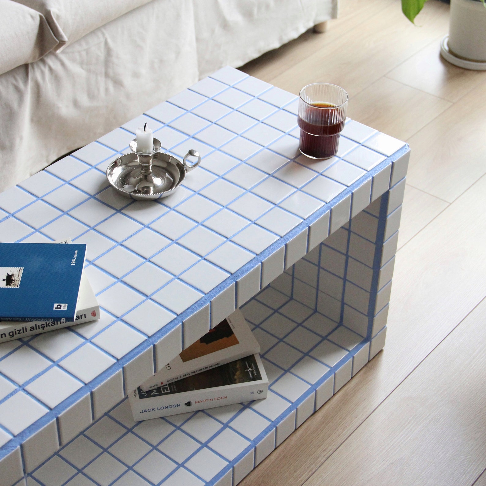 Tiled Coffee Table/shoe Rack Shoey Etsy