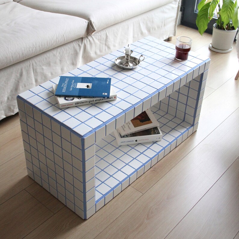 Tiled Coffee Table/shoe Rack Shoey Etsy