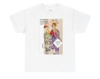 Maglietta unisex ispirata all'arte, crea il TUO design acquerello artistico, la passione ispira l'arte, maglietta divertente per persone creative, maglietta da donna stravagante,