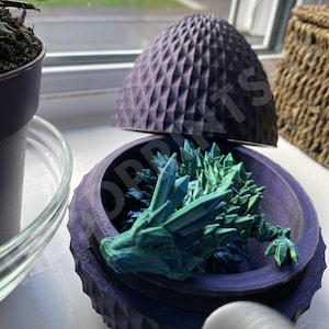 Dragon et oeuf en cristal articulés, dragons flexibles sensoriels flexibles imprimés en 3D, cadeau unique pour les amateurs de dragons par CinderWing3D