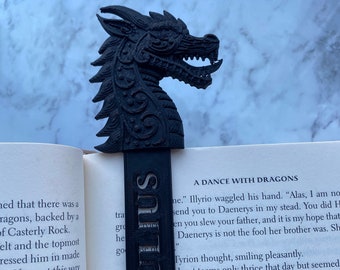 Personalised Dragon Bookmark 3D Printed | Embossed 3D Printed Dragon Bookmark | Dragon Bookmark Collection