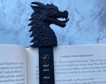 Personalized 3D Printed Dragon Bookmark: Embossed Design