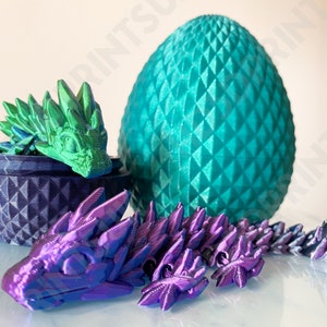 Mystery Dragon Egg and Gem Dragon | &quot;Sparkle Edition&quot; Glitter Dragon Egg |  Gem Dragon | 3D Printed Mystery Dragon Egg