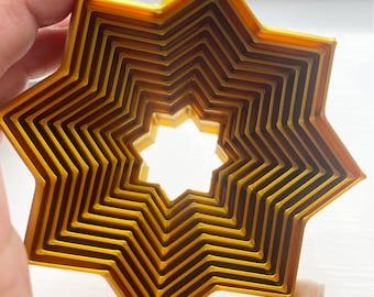 3D Printed Fidget Star- Sensory | ASMR | Fidget Star Tornado | 8-Point Fractal Star | Stress Relieve