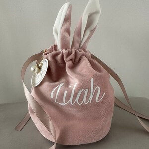 Personalised easter bags, easter gifts for kids of adults easter bunny hunt bag. Easter treat bag.