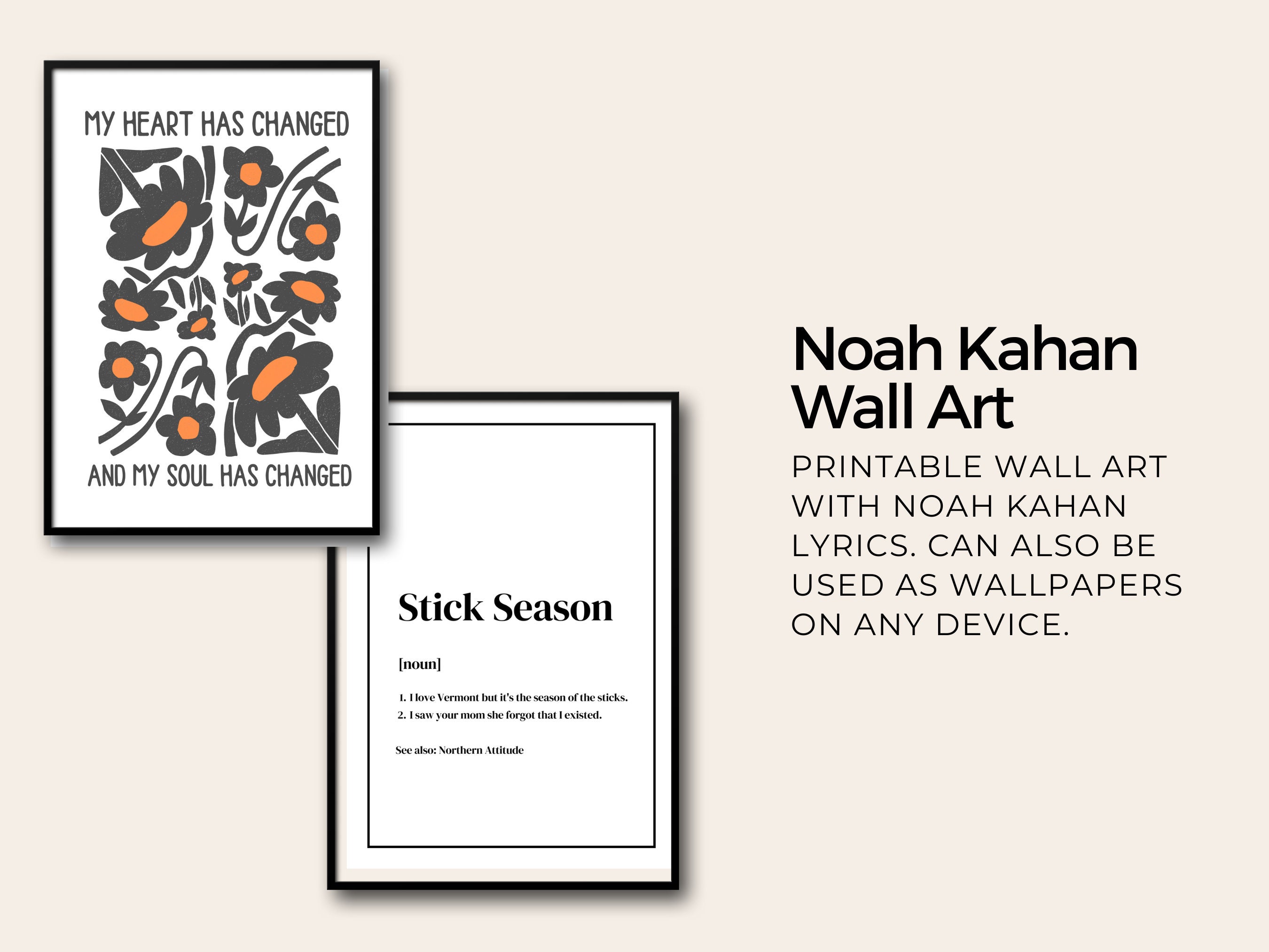 Stick Season by Noah Kahan  Soundwave Art Print Poster – The Wav