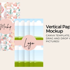 Digital mockup template, digital paper mockup, vertical paper mockup, stationery mockup