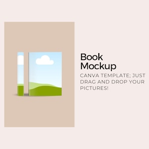Book Cover Mockup Template | Editable Canva Template for Book Design | Realistic Book Mockup for Authors & Designers