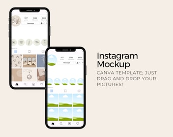 Instagram Profile Mockup Template | Editable Canva Template for Social Media Branding | Digital Instagram Mockup for Profile Design