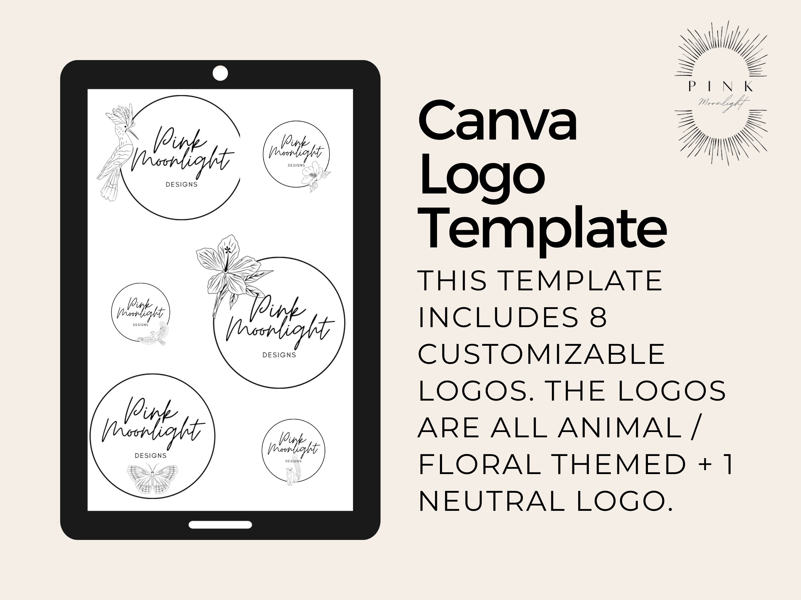 Animal logo, animal logo template, custom animal logo, animal logo canva template