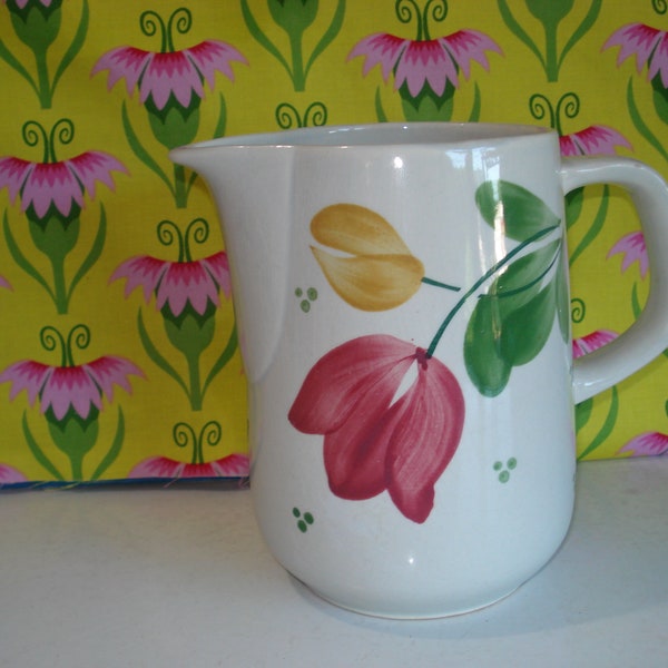 German Pitcher/Handgemalt Brand/Hand Painted/Tulip Theme/Germany/1987