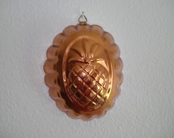 Solid Copper Mold/Pineapple Design/Made in Korea/1960's