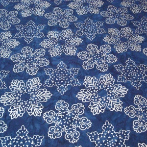 Snowflake Fabric/Dark Blue/Silver Metallic/Quality Fabric/Cotton/Retired