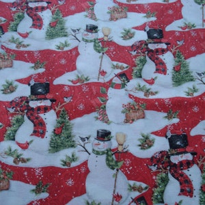 Quilting Fabric/&quot;Snowman Scenic&quot;/Susan Winget/CP64465/Three Yards/Sold by the Yard