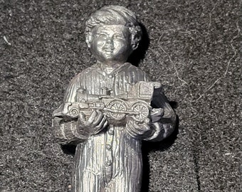 1992 Pewter Ricker Boy With Train