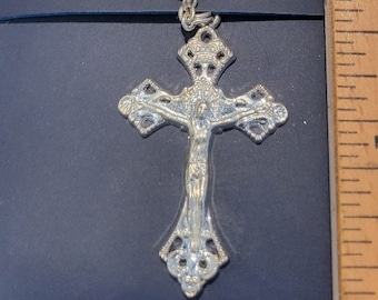 Catholic Rosary, Metal, 5" Dangle, Seems to be about 24" Chain Size. See Photos with Ruler.