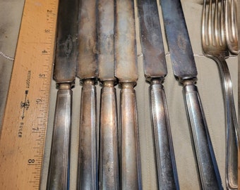 6 Rogers Brothers Knives, Forks and Spoons.  See photos and details.