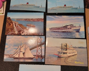 Lot of 9 Vintage Transportation Cards - See Photos.