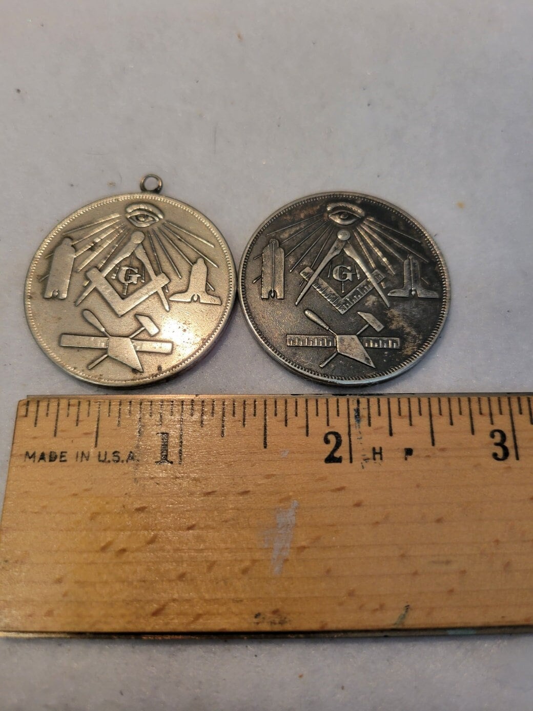 Pair of made A Mason Tokens From the 1920s or Earllier. Weighs 35 Grams