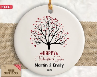 Valentine Day Tree Ceramic, Valentine Ornament, Valentine Gift for Her, Valentine Ceramic Tree, Gift For Him Valentine, Gift For Boyfriend