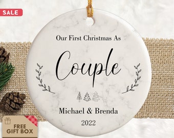 Our First Christmas Together Custom Ornaments, Personalized Christmas Tree Ornament, Couple Christmas Keepsake, Newlywed Keepsake