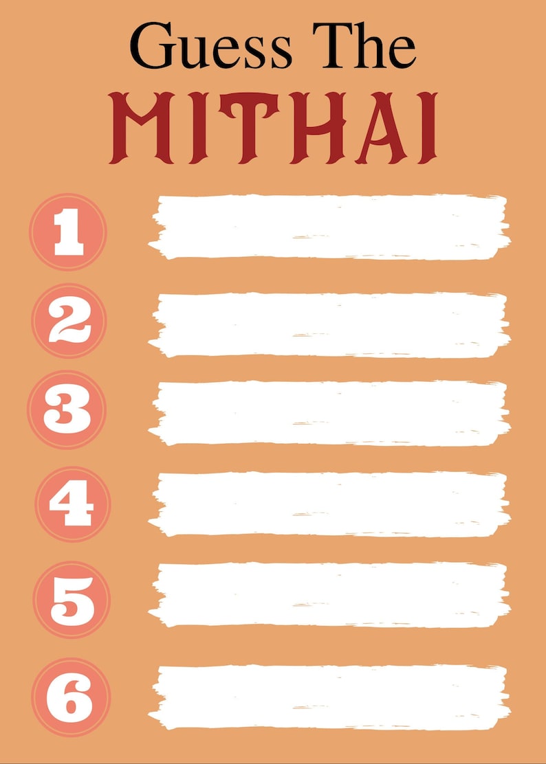 Guess the Mithai Game, Fun Game for Diwali Night, Wedding, Baby Shower ...