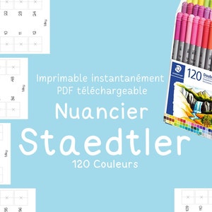 Nuancier Vierge PDF Staedtler 120 couleurs | Téléchargement Instantané | Modèle Imprimable | Feutres a eau |