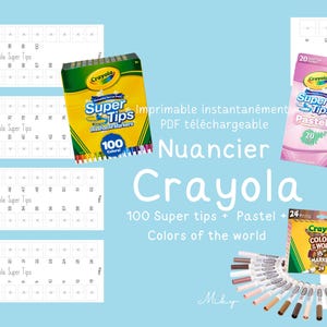 Nuancier Vierge PDF SuperTip + Pastel + World | Téléchargement Instantané | Modèle Imprimable Feutres Acryliques | Lot de Nuanciers
