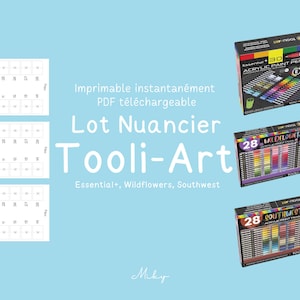 Nuancier Vierge PDF Tooli-Art Essential + Studio | Téléchargement Instantané | Modèle Imprimable Feutres Acryliques | Lot de Nuanciers