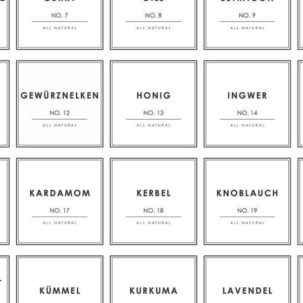 51 minimalistische druckbare Kräuter- und Gewürzetiketten / Gewürzlabels zum Organisieren im Scandi-Style – digitaler Download