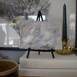 Mini Original Art / Neutral Abstract Painting/ La joie de vivre mini ii./ Carta con bordo increspato