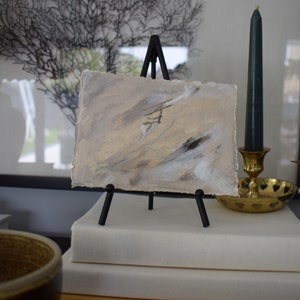 La joie de vivre mini i.| Mini Original Kunst | Neutrales abstraktes Gemälde| DeckledErrandpapier | Lebensfreude