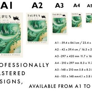 Taurus Astrology Print, Retro Zodiac Wall Art, Vintage Star Sign Home Decor, Cosmic Angel Number Poster, Spiritual Gift Idea image 5